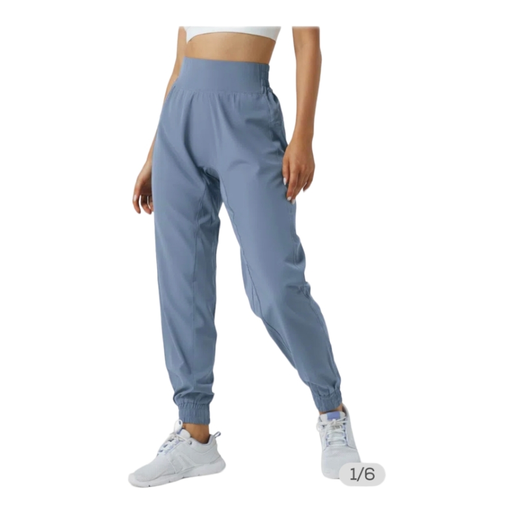 Halara High Waisted Elastic Waistband Casual Blue Joggers